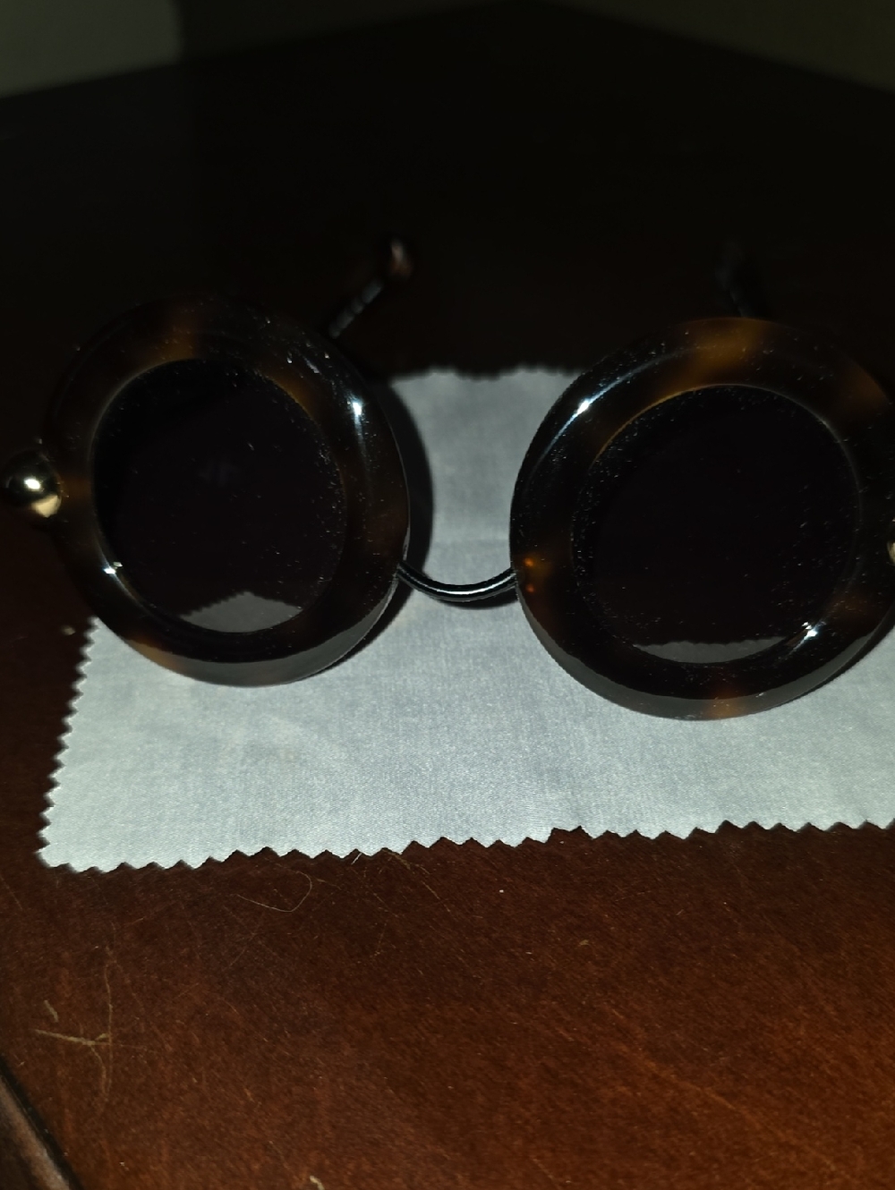 Christopher Kane Round Tortoiseshell Frame Sunglasses with Dark Lenses